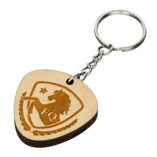 Keyring EQ.QUEEN logo wooden